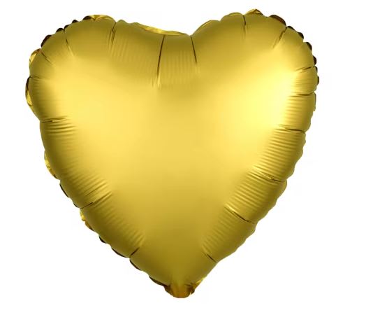 Chrome(Matt) heart foil balloon 18"(45cm) combo pack of 3s