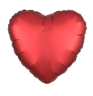 Chrome(Matt) heart foil balloon 18"(45cm) combo pack of 3s