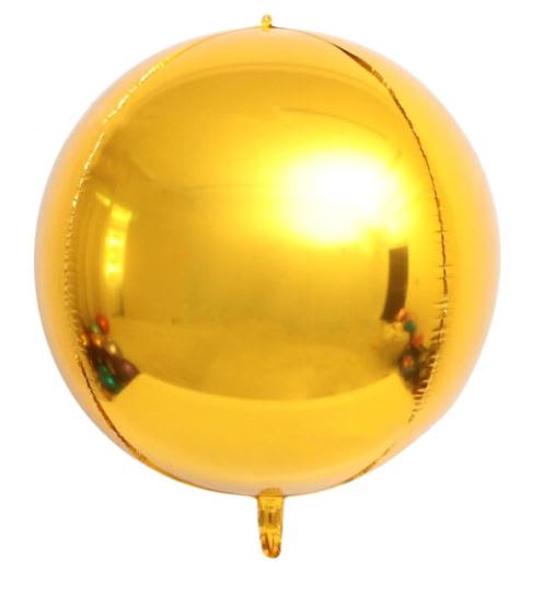 4D Sphere foil balloon round | Foil orbz Gold combo pack of 3s | Available in 15",22"&32"