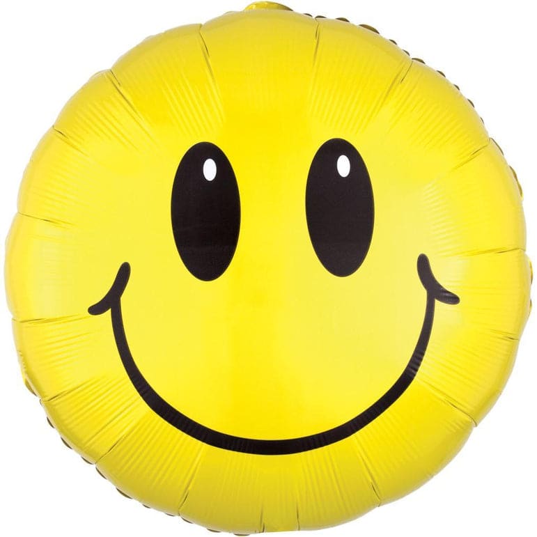 Smiley face foil balloon 18"