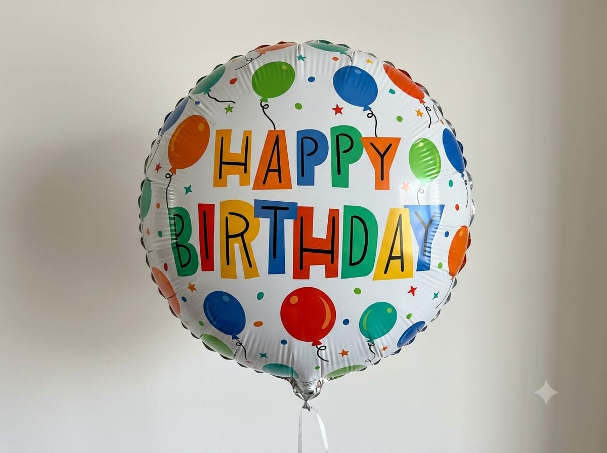 18" happy birthday printed foil balloon 