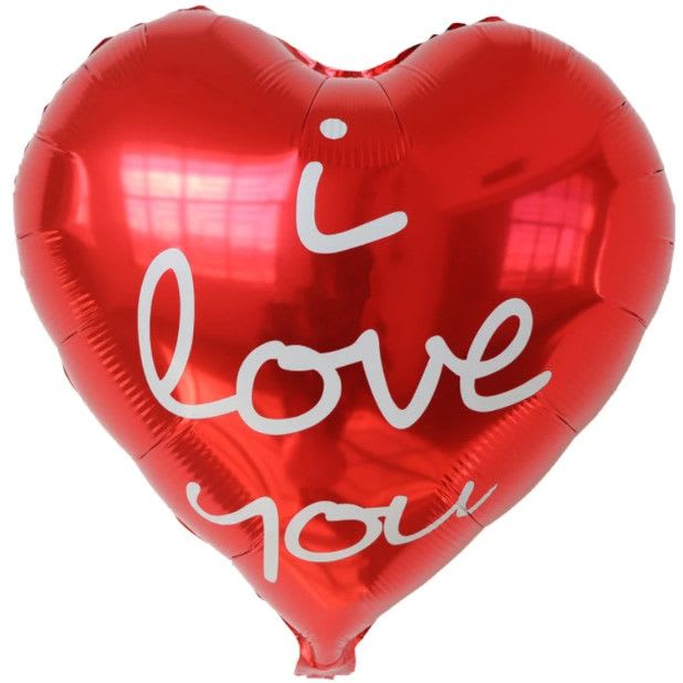 Heart Foil Balloon i love you printed 18"