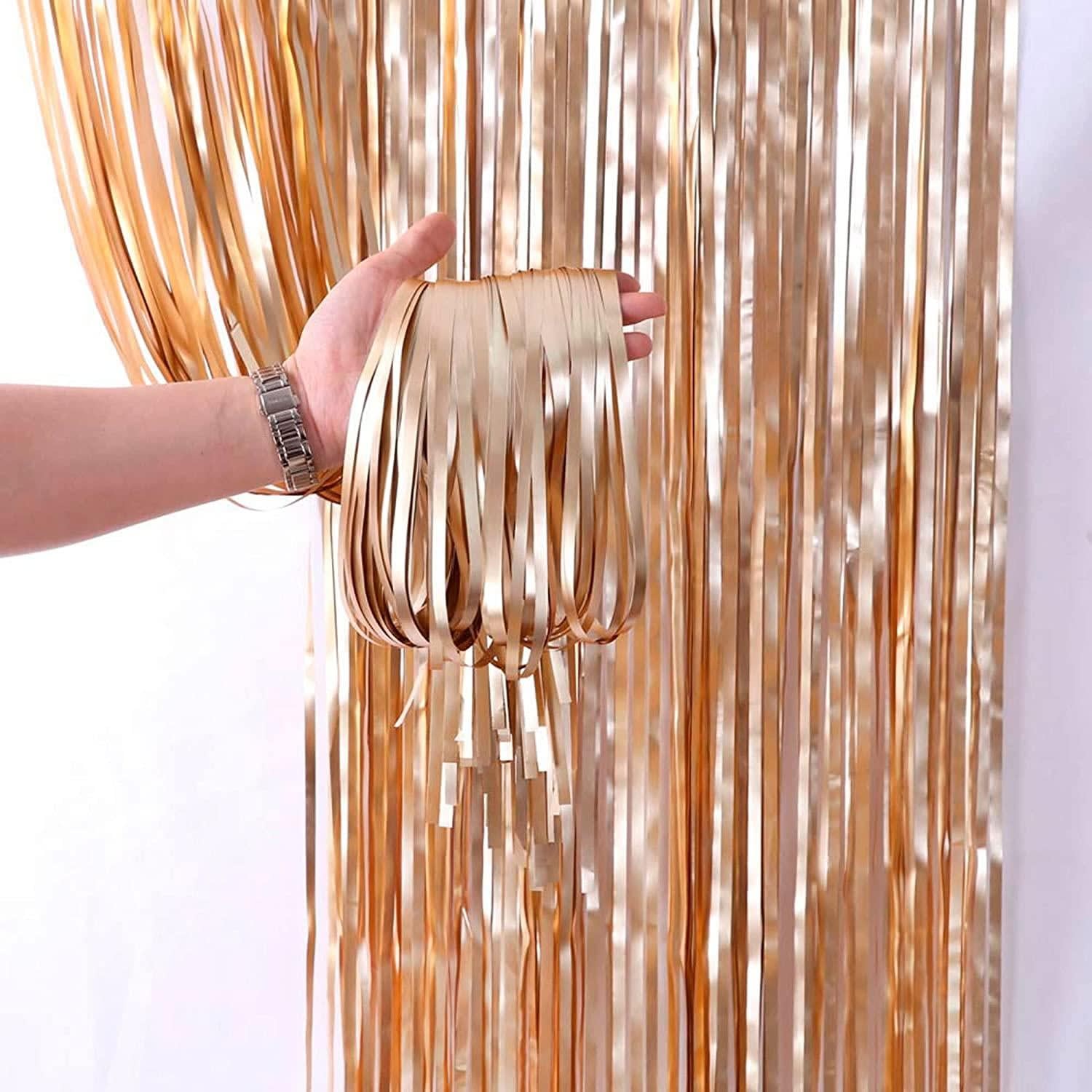 Foil curtain 1x2 mtr Metallic Rose gold color 1pack