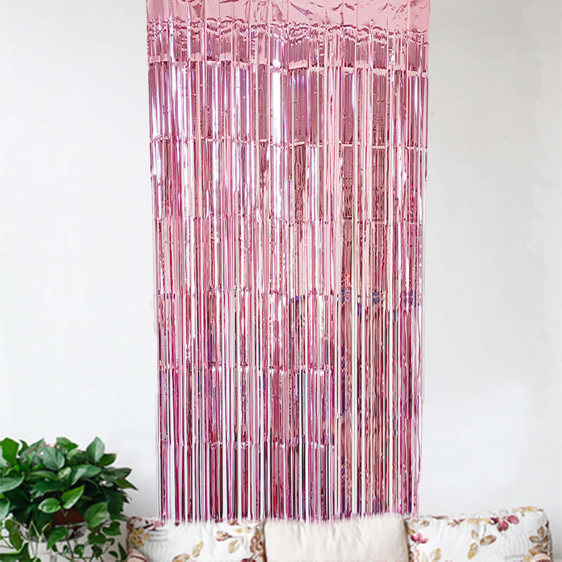 Foil curtain 1x2 mtr Metallic Pink color 1pack