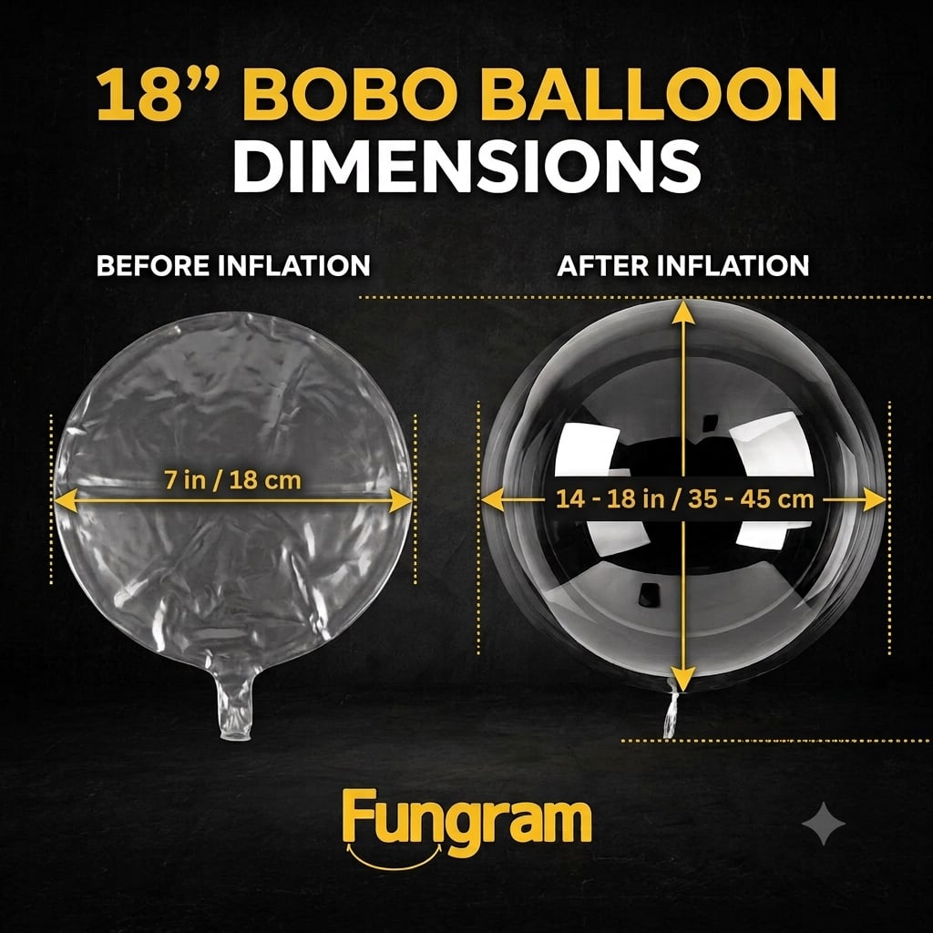 18" Bubble balloon | Bobbo balloon | transparent balloon stretchy combo pack of 3s