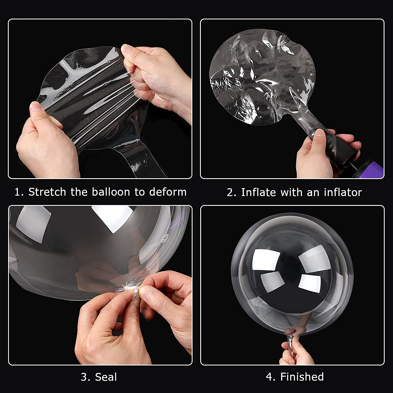 18" Bubble balloon | Bobbo balloon | transparent balloon stretchy combo pack of 3s  photo 2