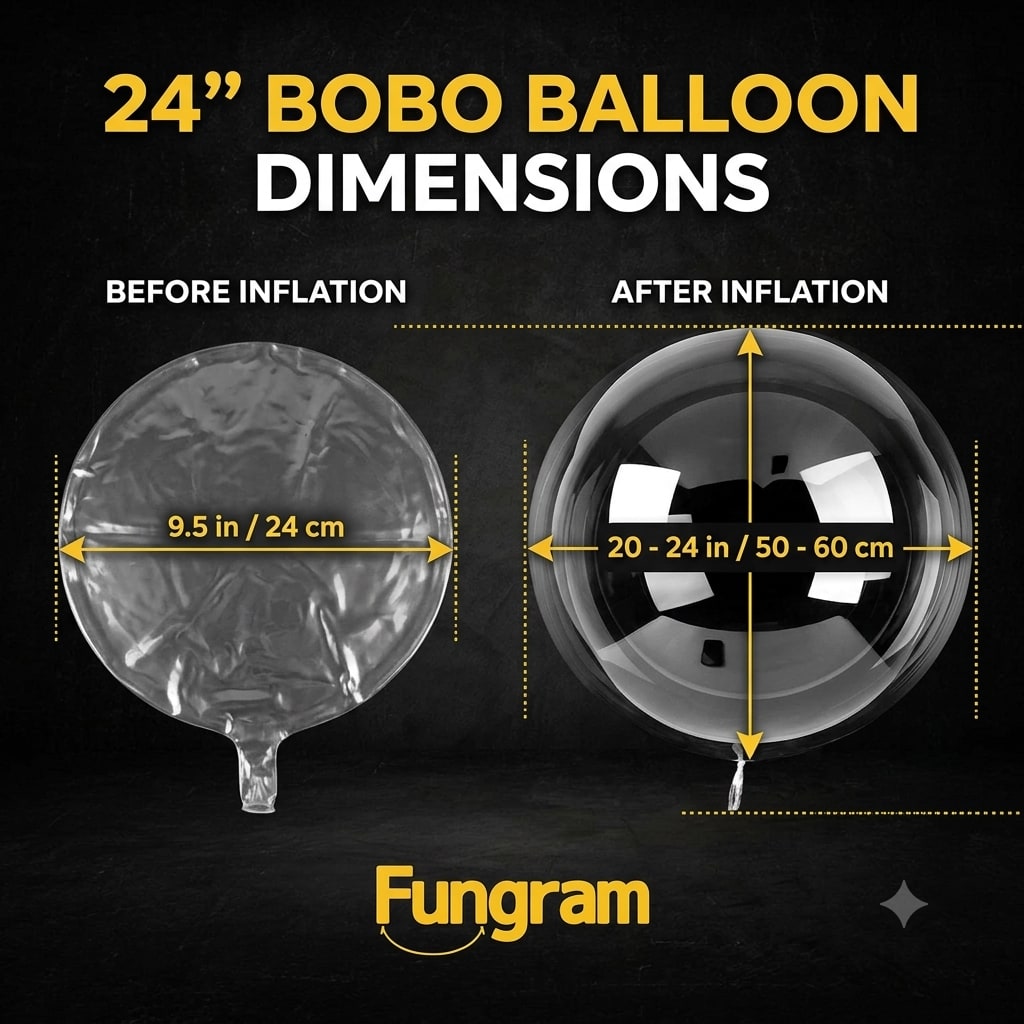 24" Bubble balloon | Bobbo balloon | transparent balloon stretchy combo pack of 3s |  photo 2