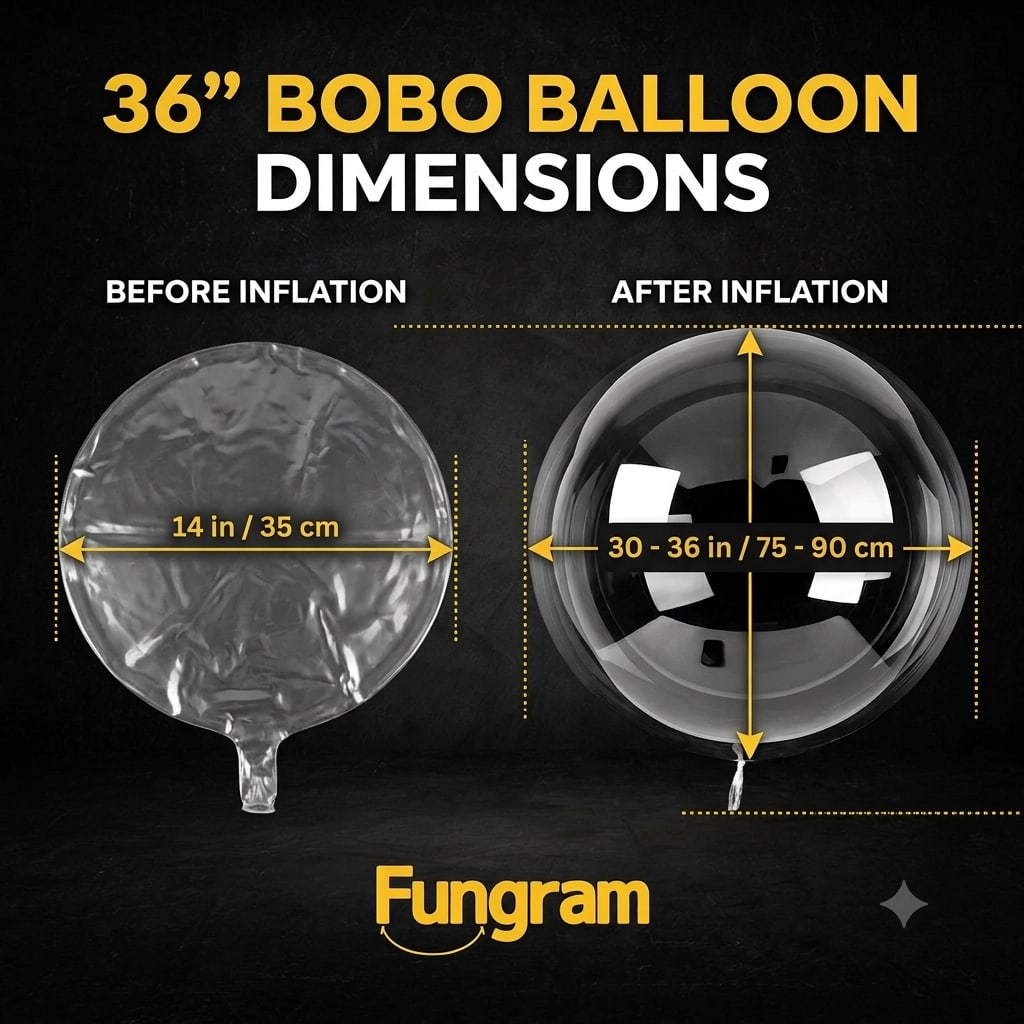 36" Bubble balloon | Bobbo balloon | transparent balloon stretchy combo pack of 3pcs photo 2