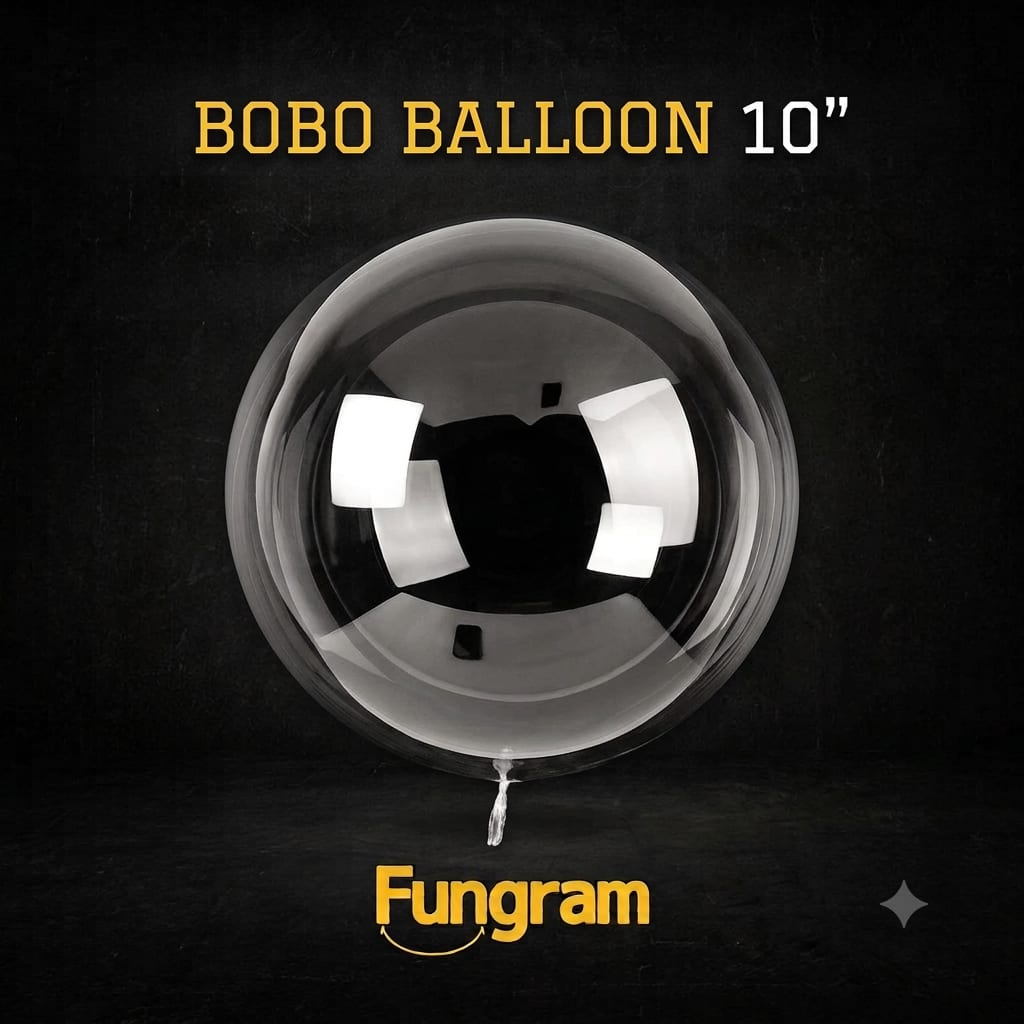 10" Bobbo balloon | Bubble balloon | Transparent super stretchy combo pack of 5pcs