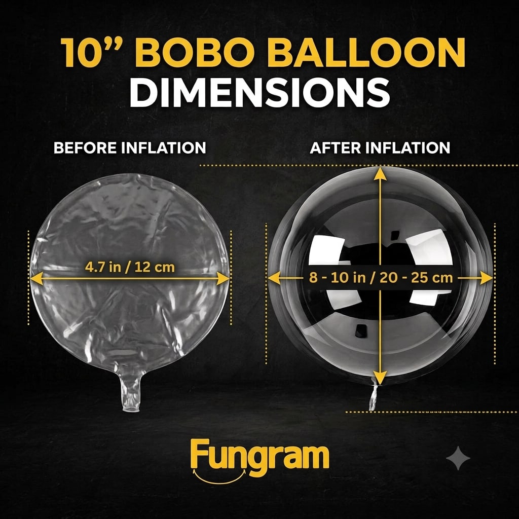 10" Bobbo balloon | Bubble balloon | Transparent super stretchy combo pack of 5pcs photo 2