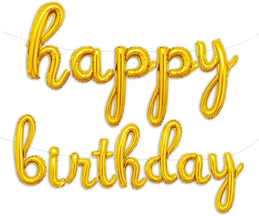 Happy birthday letter set 16"  Cursive letter
