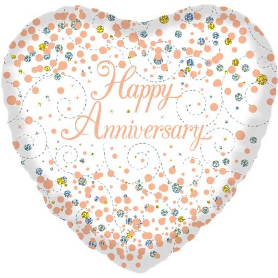 Happy Anniversary foil balloon silver 18"