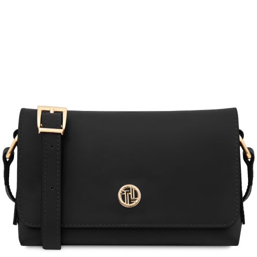 Biscuit - Soft leather shoulder bag - Black