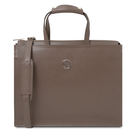 Tuscany Leather Palermo - Saffiano Leather briefcase 3 compartments for women (TL141369)