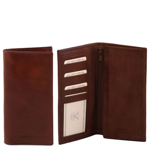 Tuscany Leather Exclusive vertical 2 fold leather wallet for men (TL140777)