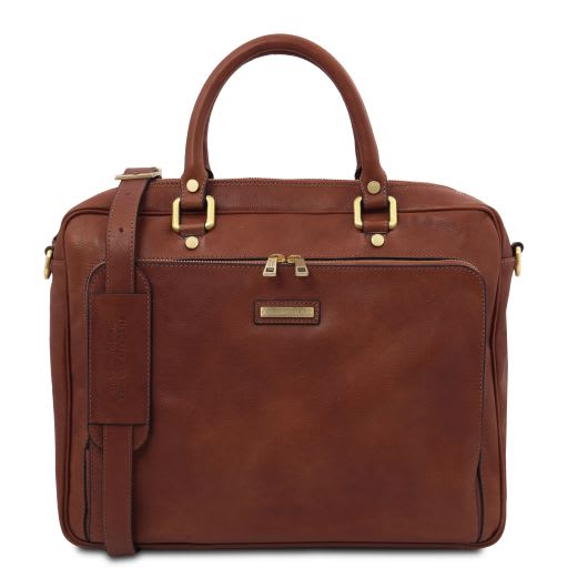 Tuscany Leather Pisa - Leather laptop briefcase with front pocket (TL142427)