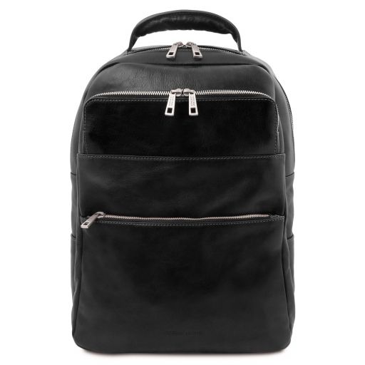 Melbourne - Leather laptop backpack - Black