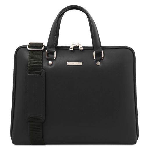 Verona - Saffiano Leather Business Bag - Black