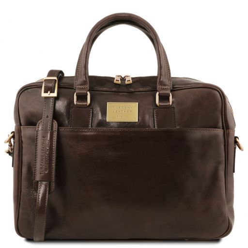 Tuscany Leather Urbino - Leather laptop briefcase with front pocket (TL141241)