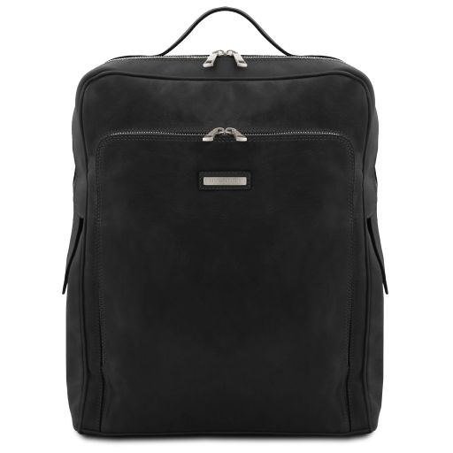 Bangkok - Leather laptop backpack - Large size - Black