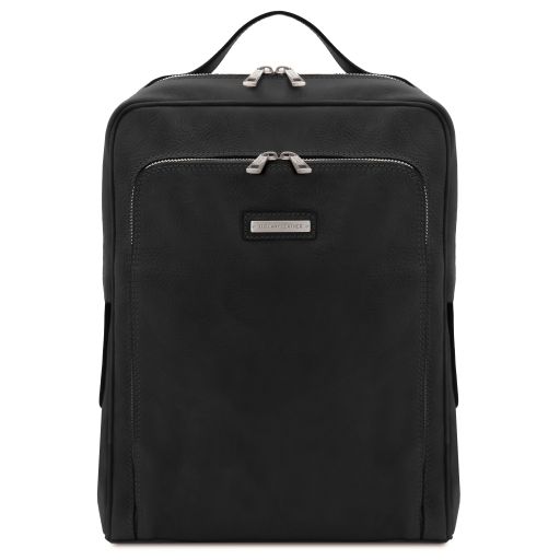 Bangkok - Leather laptop backpack - Black