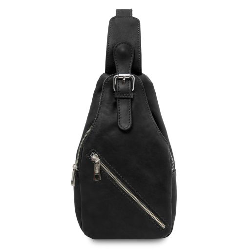 Kevin - Leather crossover bag - Black