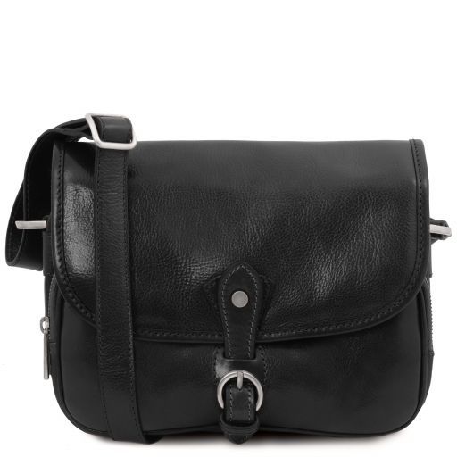 Alessia - Leather shoulder bag - Black