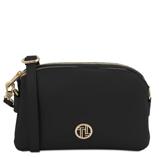 Lily - Soft leather shoulder bag - Black
