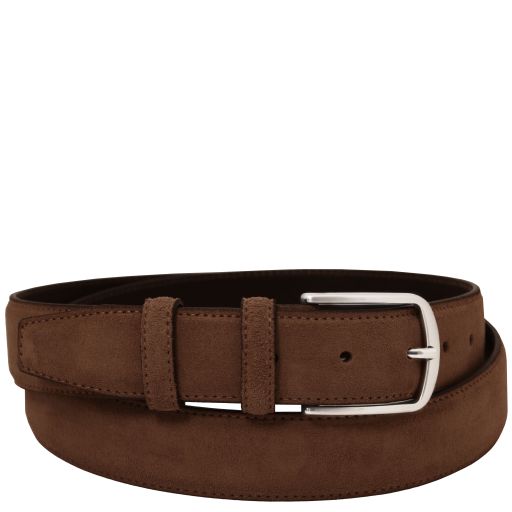 Casual suede leather belt 35mm - Brown - 105 cm