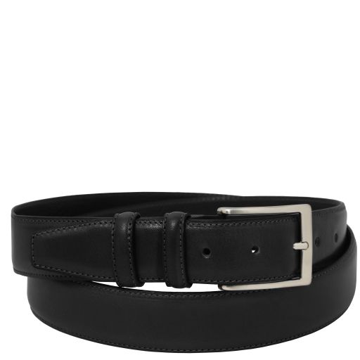 Classic full-grain leather belt 35mm - Black - 110 cm