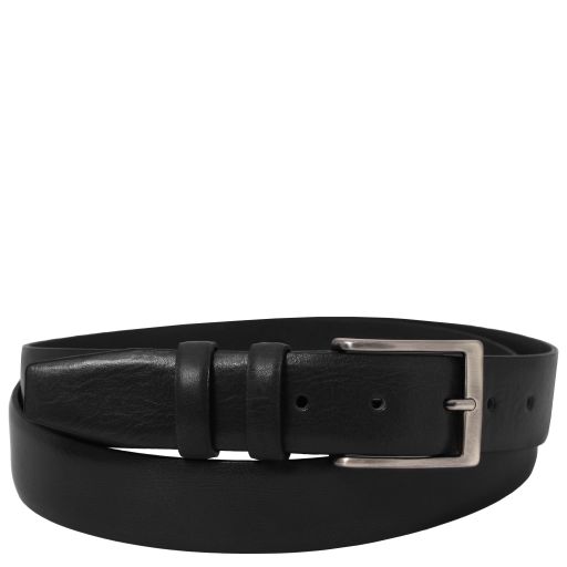 Classic full-grain leather belt 35mm - Black - 100 cm