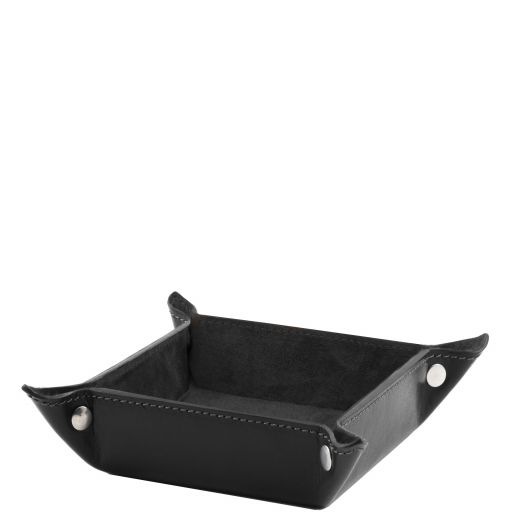 Exclusive leather valet tray small size - Black