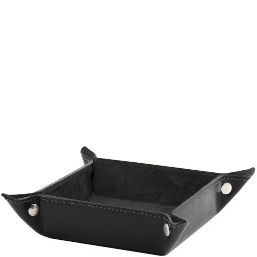 Exclusive leather valet tray Large size - Black