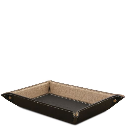 Leather valet tray - Black