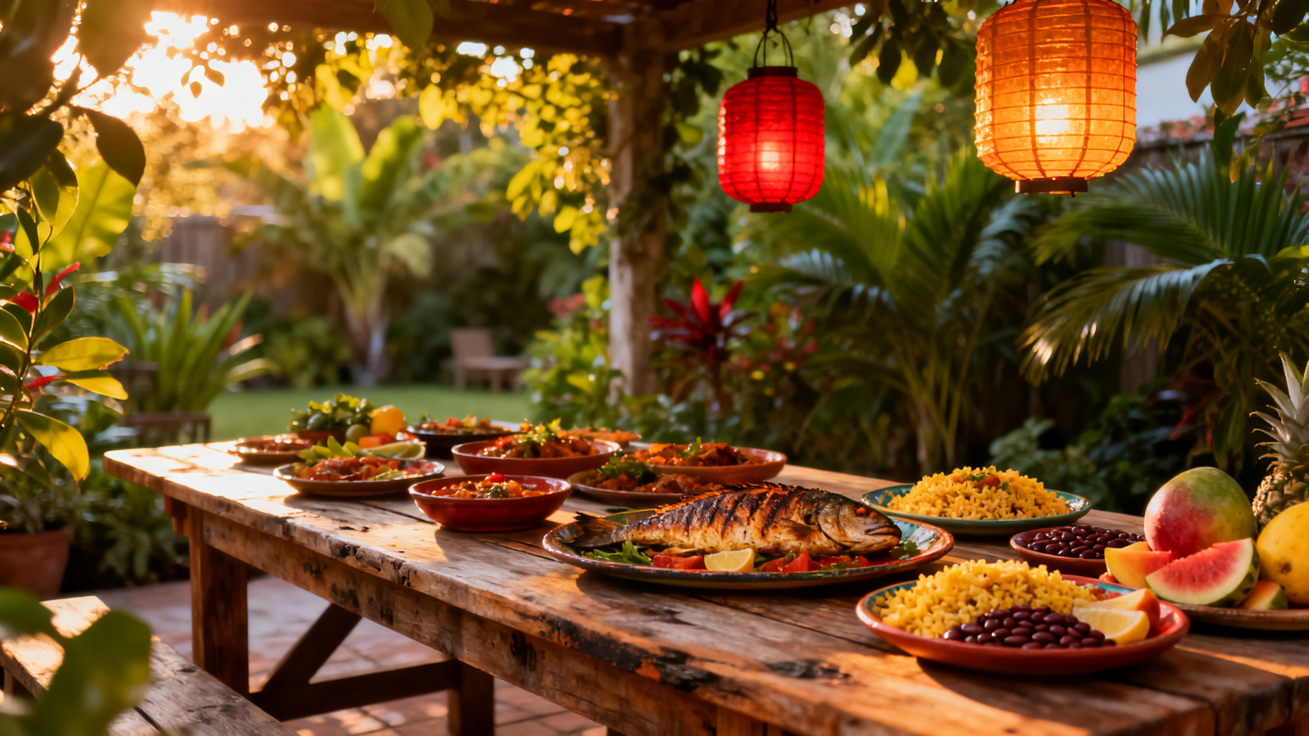 Deliciosa comida criolla tradicional de Puerto Rico servida en la Cafetería Jardín Criollo