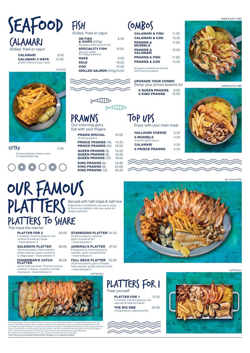 Ocean Basket Germasogia, Germasogeia, Limassol, Cyprus Menu Wolf