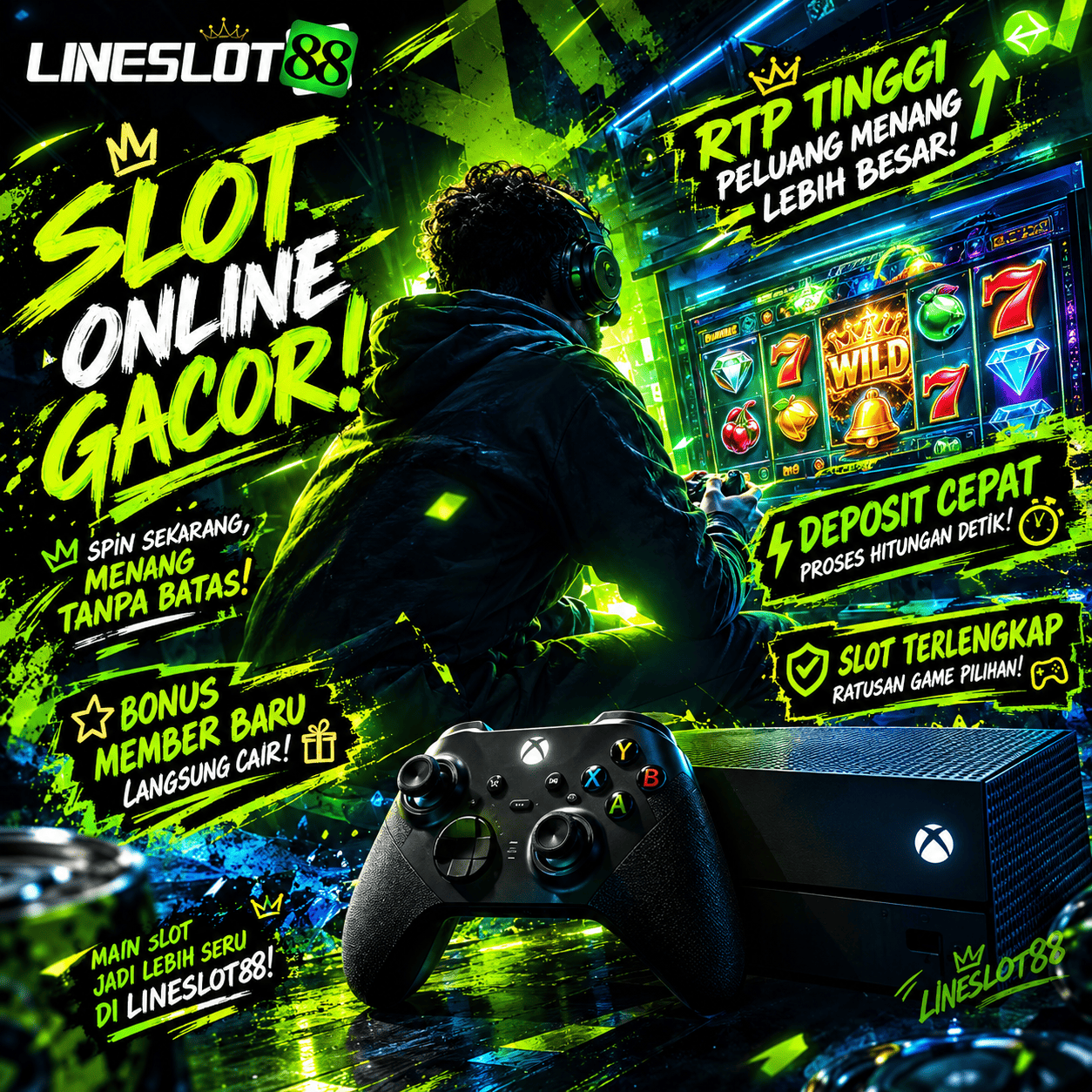 Thumbnail 1 of 3, Poster, LINESLOT88 : Link Alternatif Resmi & Terpercaya Akses Mudah Login Game Online designed and sold by LineSlot88.