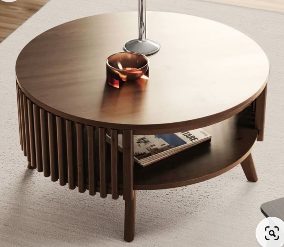 The Meridian Fluted Walnut Coffee Table
