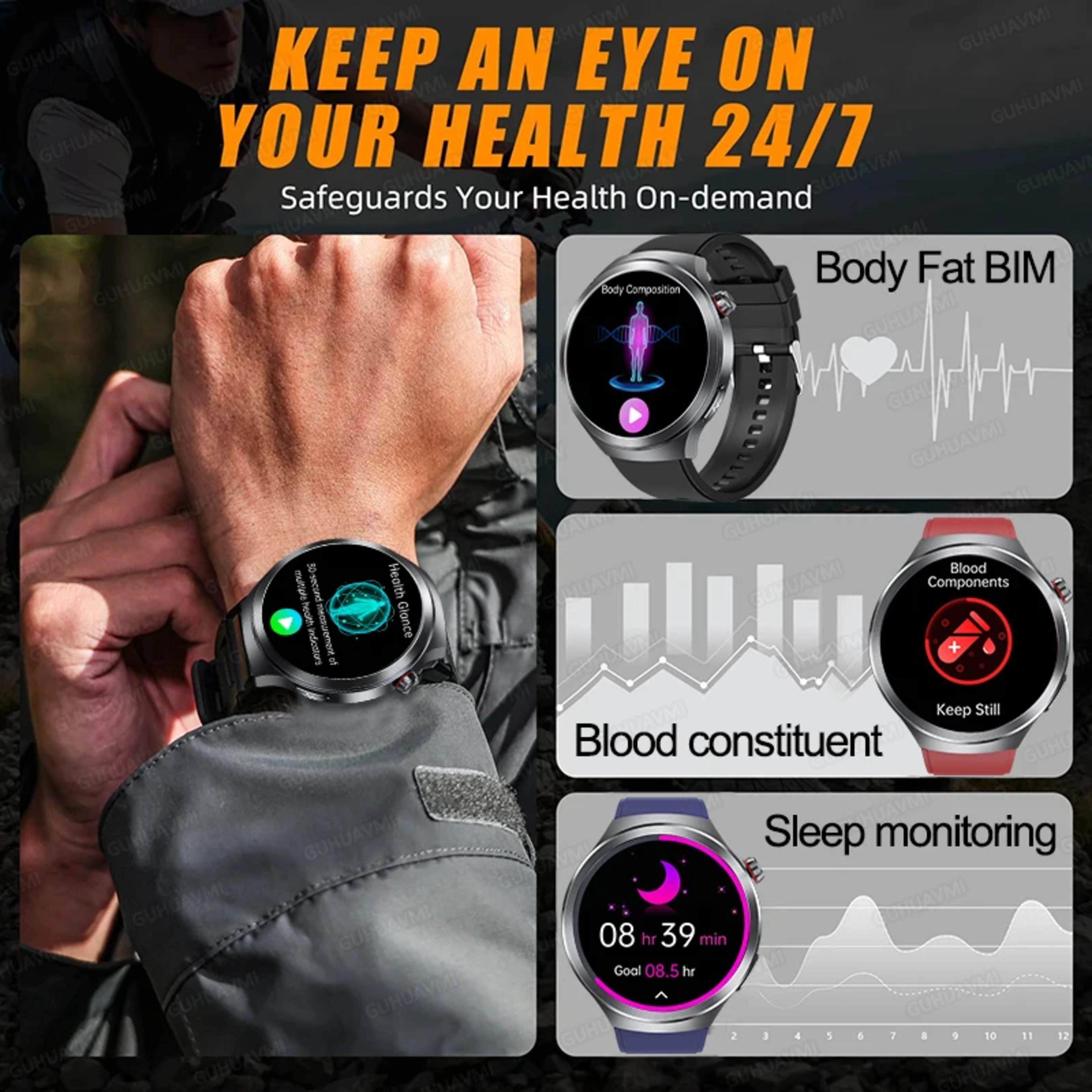 2025 New For XIAOMI Health Trackr Uric Acid Blood lipids Smart Watch Blood Pressure ECG+PPG Clock Body Analysis Smart watch Men view 3