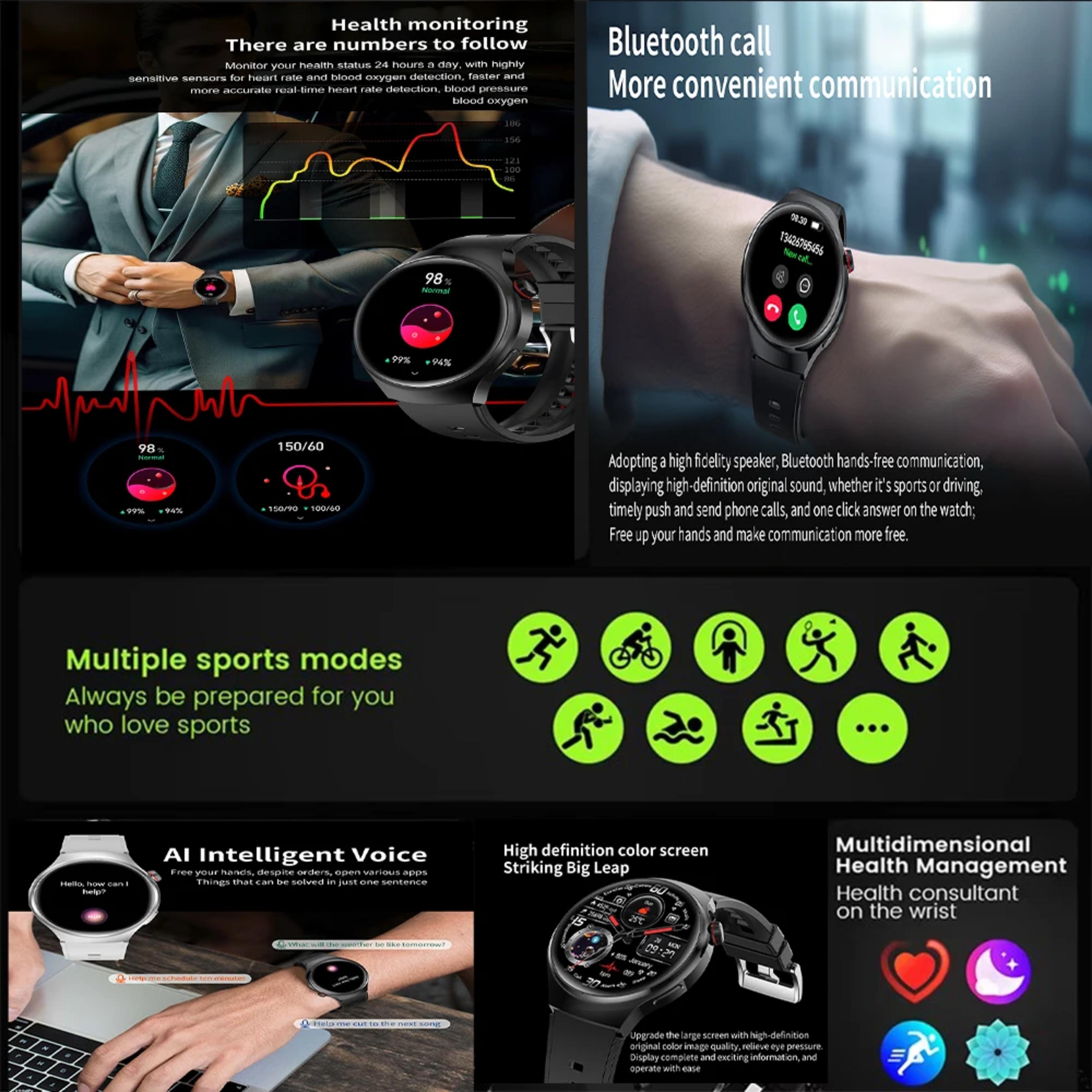 2025 New Smart Watch 10 Pro AMOLED 1.46 inch NFC Heart Rate Monitoring IP68 Bluetooth call Smartwatch Suitable For Android IOS view 3