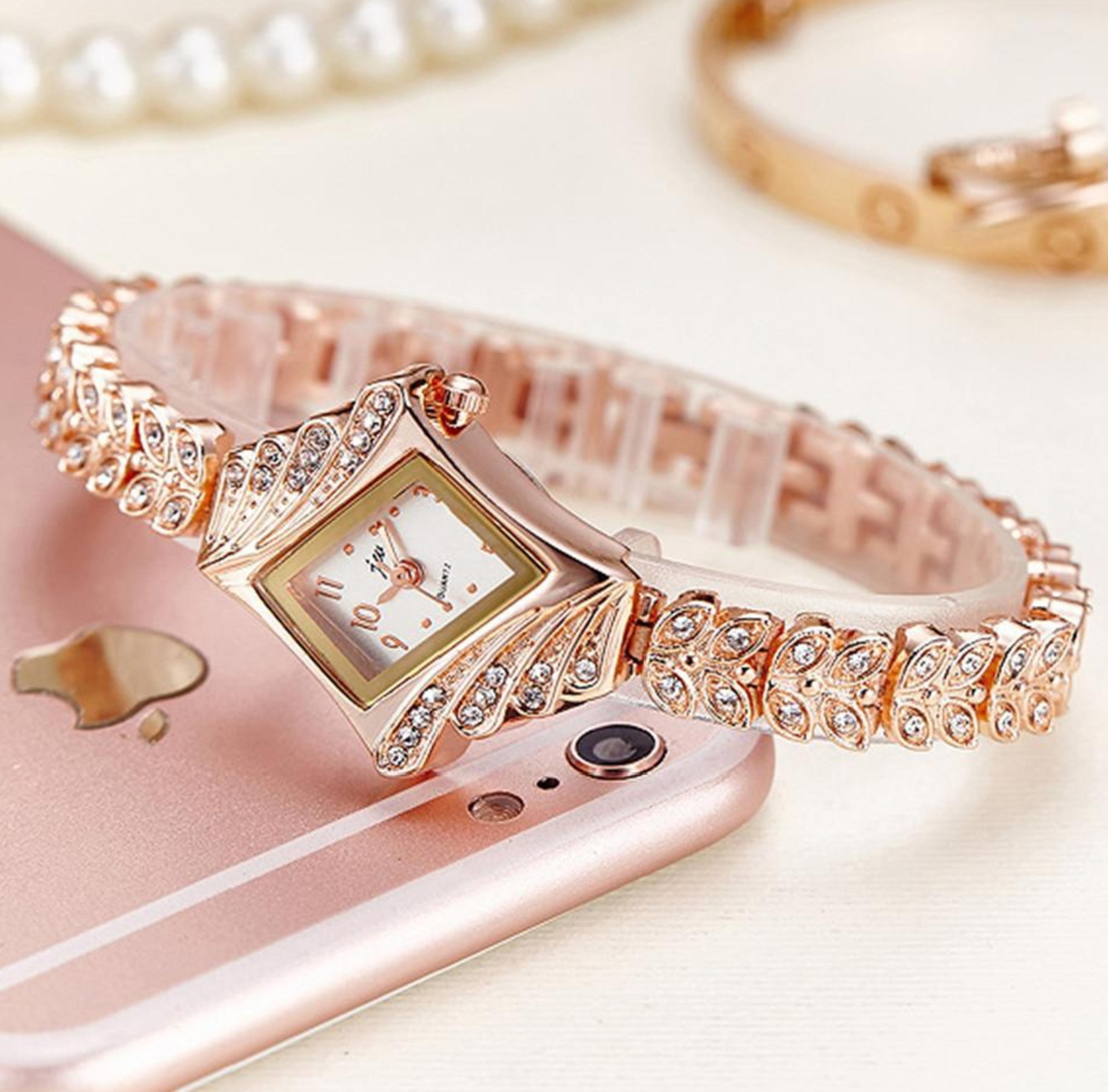 Analog stylish elegant watch for women - Rose gold view 3