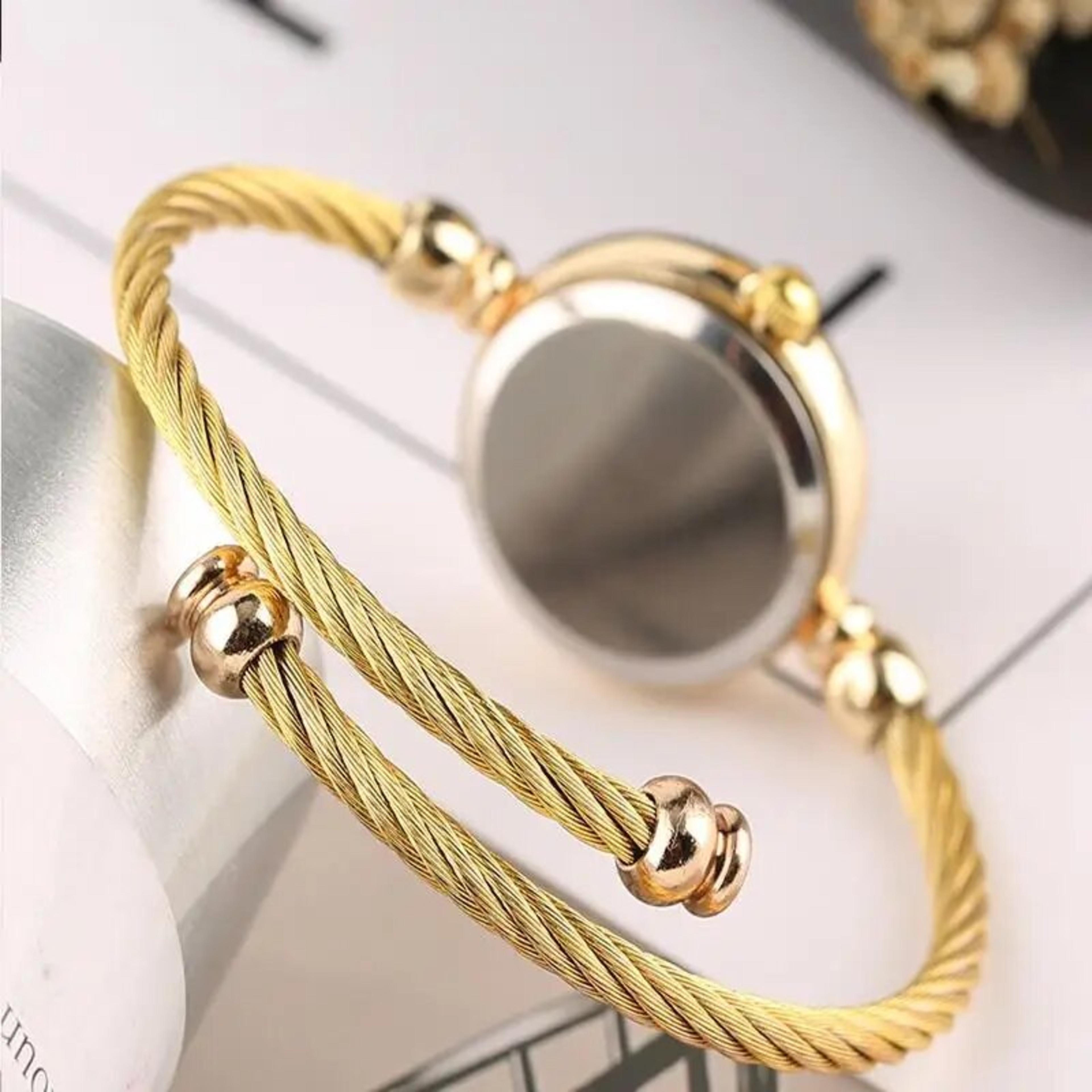 Automatic Watch Women Small Gold Bangle Bracelet Watches Stainless Steel Ladies Quartz Wrist Watch view 3