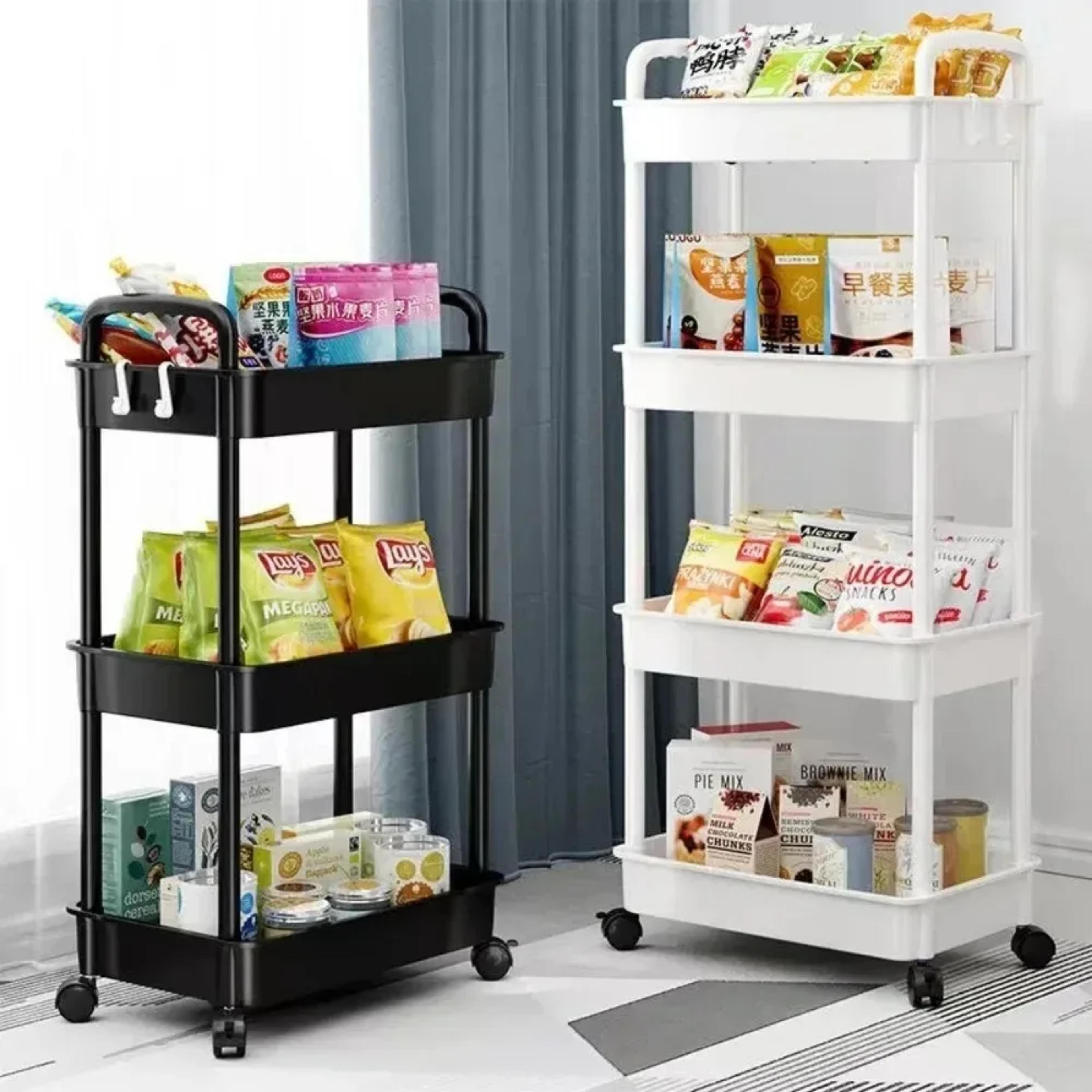 Bookshelf Storage Trolley Mobile Kitchen Organizer Cart With Wheels Multi-Layer Bathroom Shelves Household Snacks Storage Rack alternate