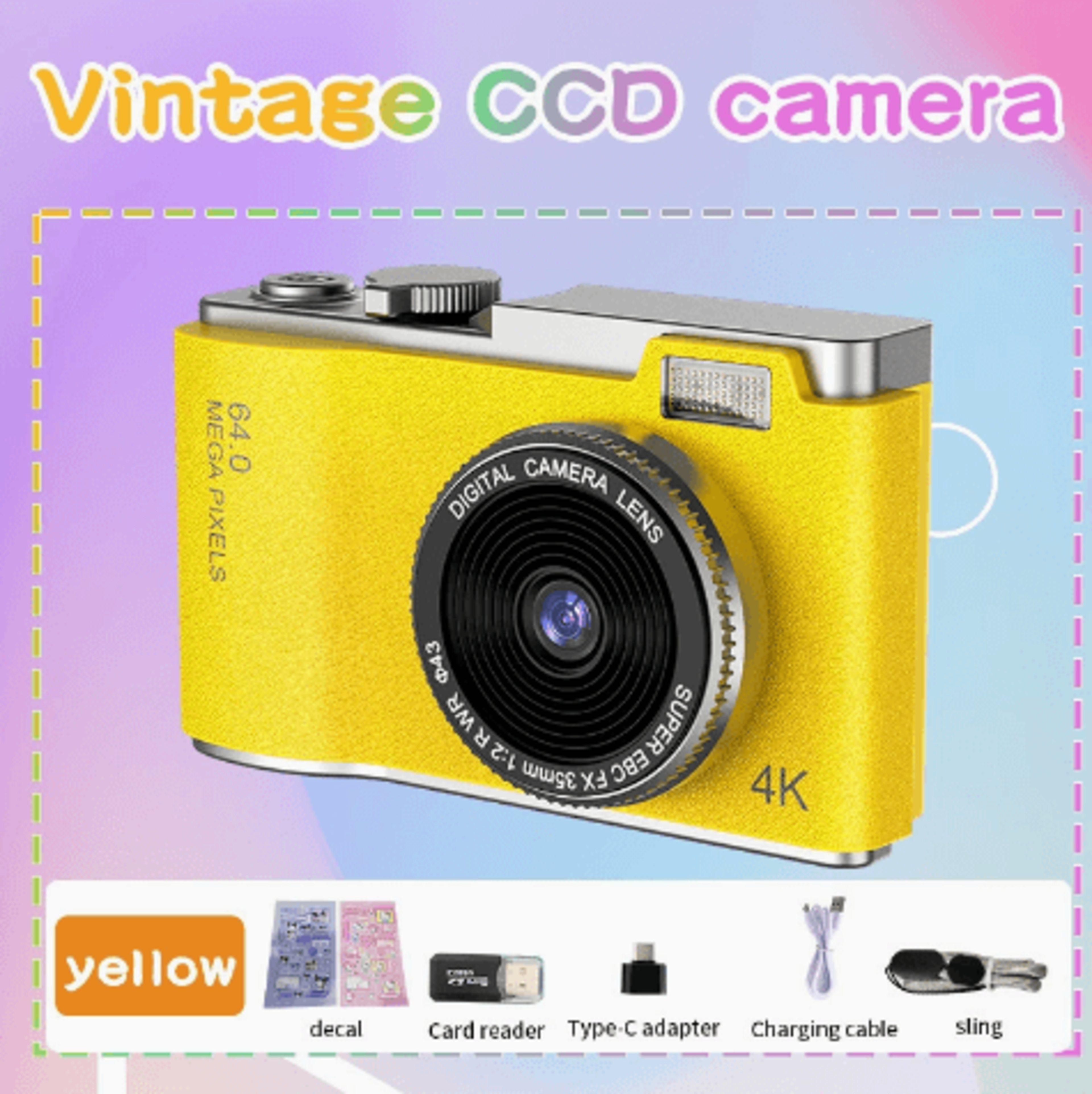 【Customer favorite】 Digital Camera 4K 64MP Photography Camera Video Camcorder Rechargeable Cameras 2.4 inch Screen Camcorder for Kid Adult Beginners alternate