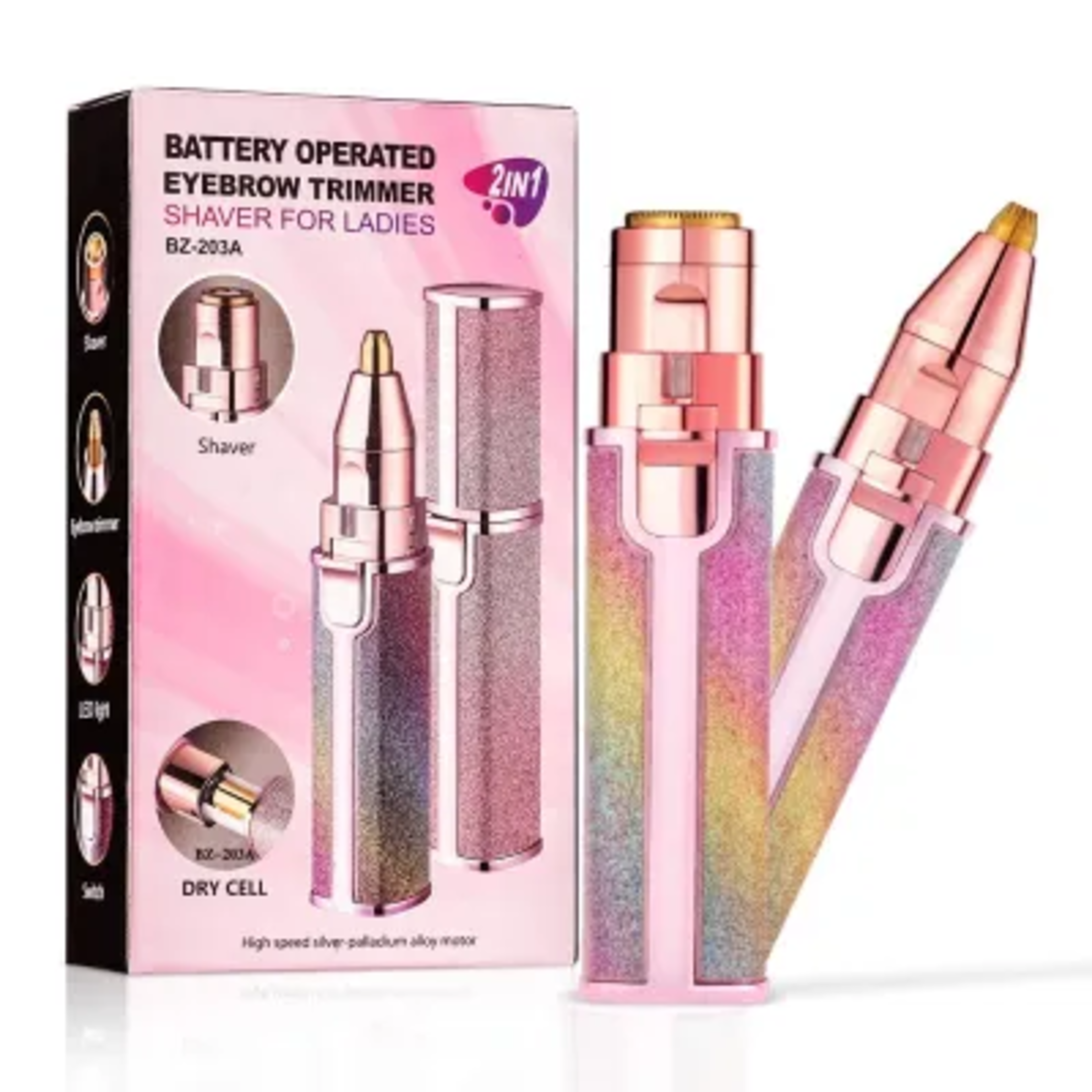 Eyebrow Trimmer For Women, 2 In 1 Rechargeable Facial Hair Remover