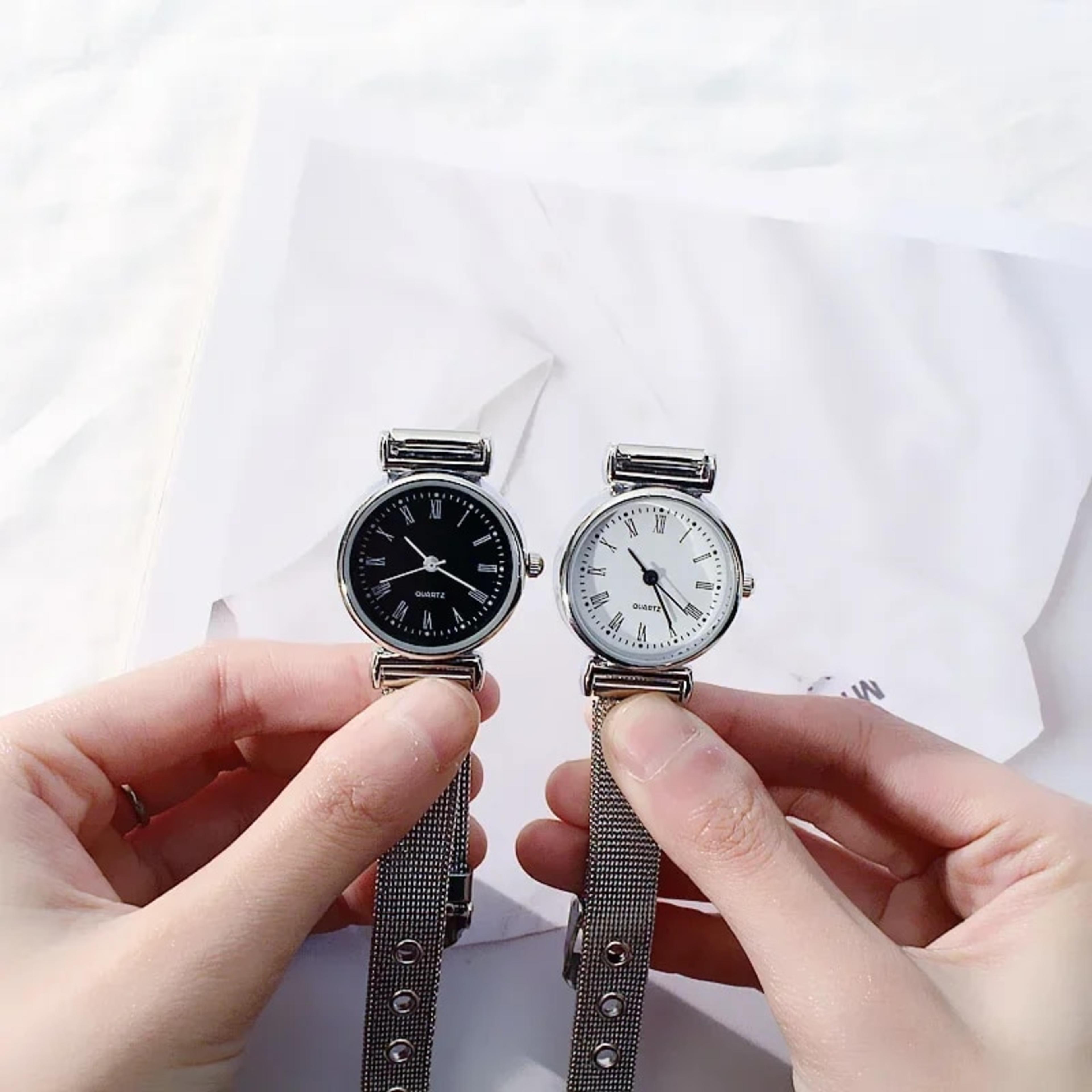Fashion Quartz Watch for Women Female Watches Clock Wrist Watch White Black Stainless Steel Band Classic Watches