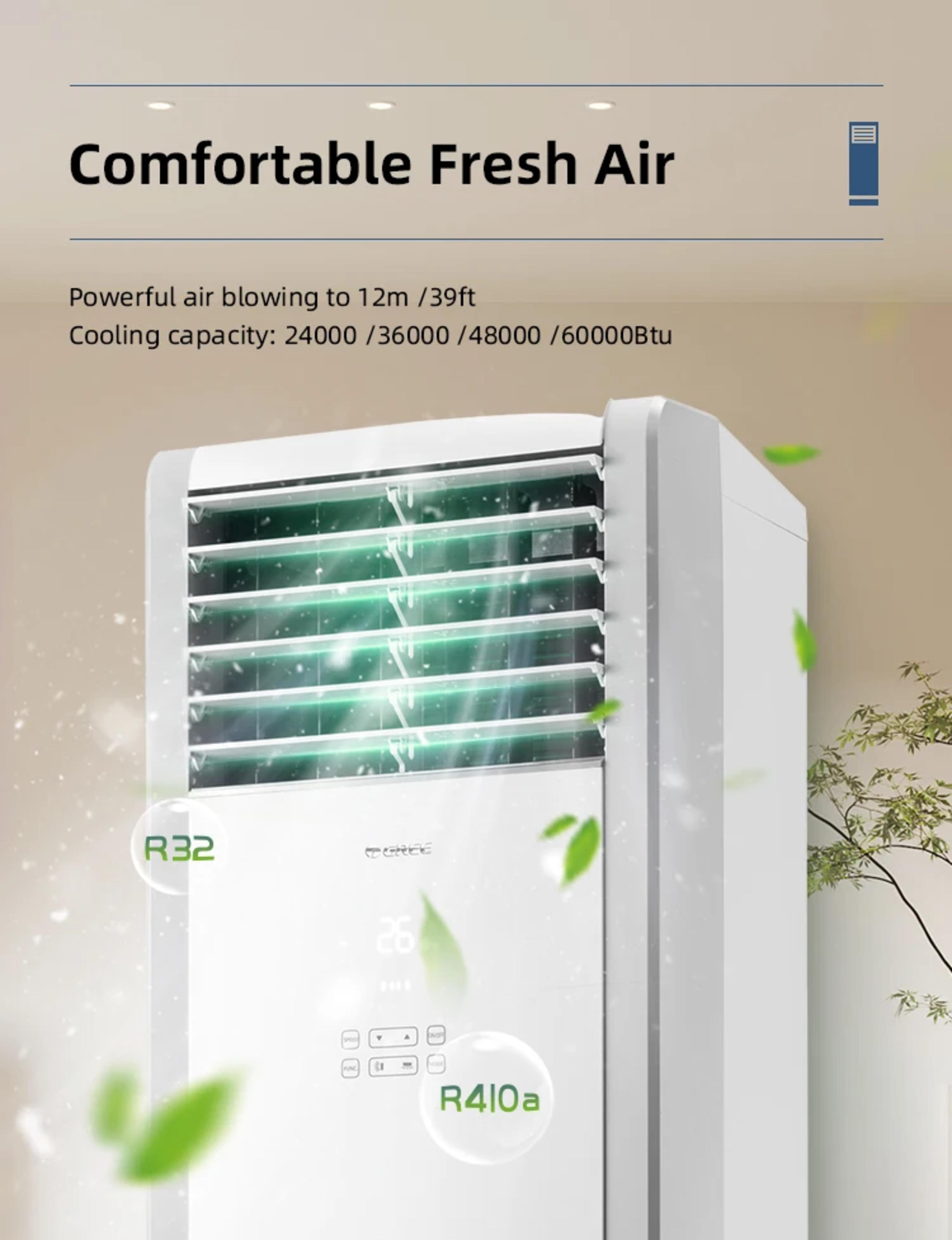 Gree R410a Floor Standing Air Conditioner for Home Inverter 2 3 4 5 Ton 24000Btu AC Cooling Heating Split Air Conditioners view 3