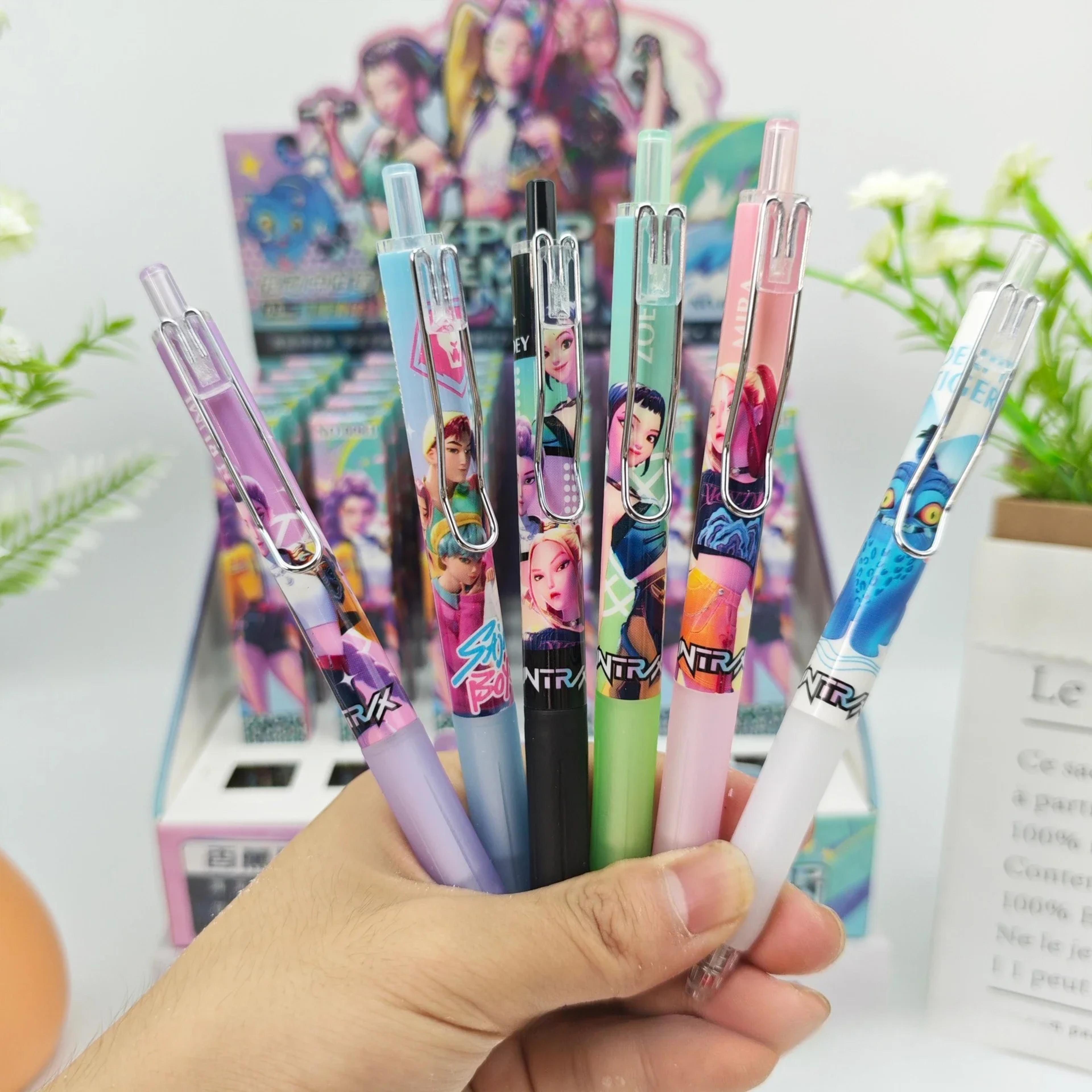 KPop Demon Hunters Anime Gel Pen 1/3/6/12Pcs - 0.5mm Student Writing Drawing Stationery Gift Supplies