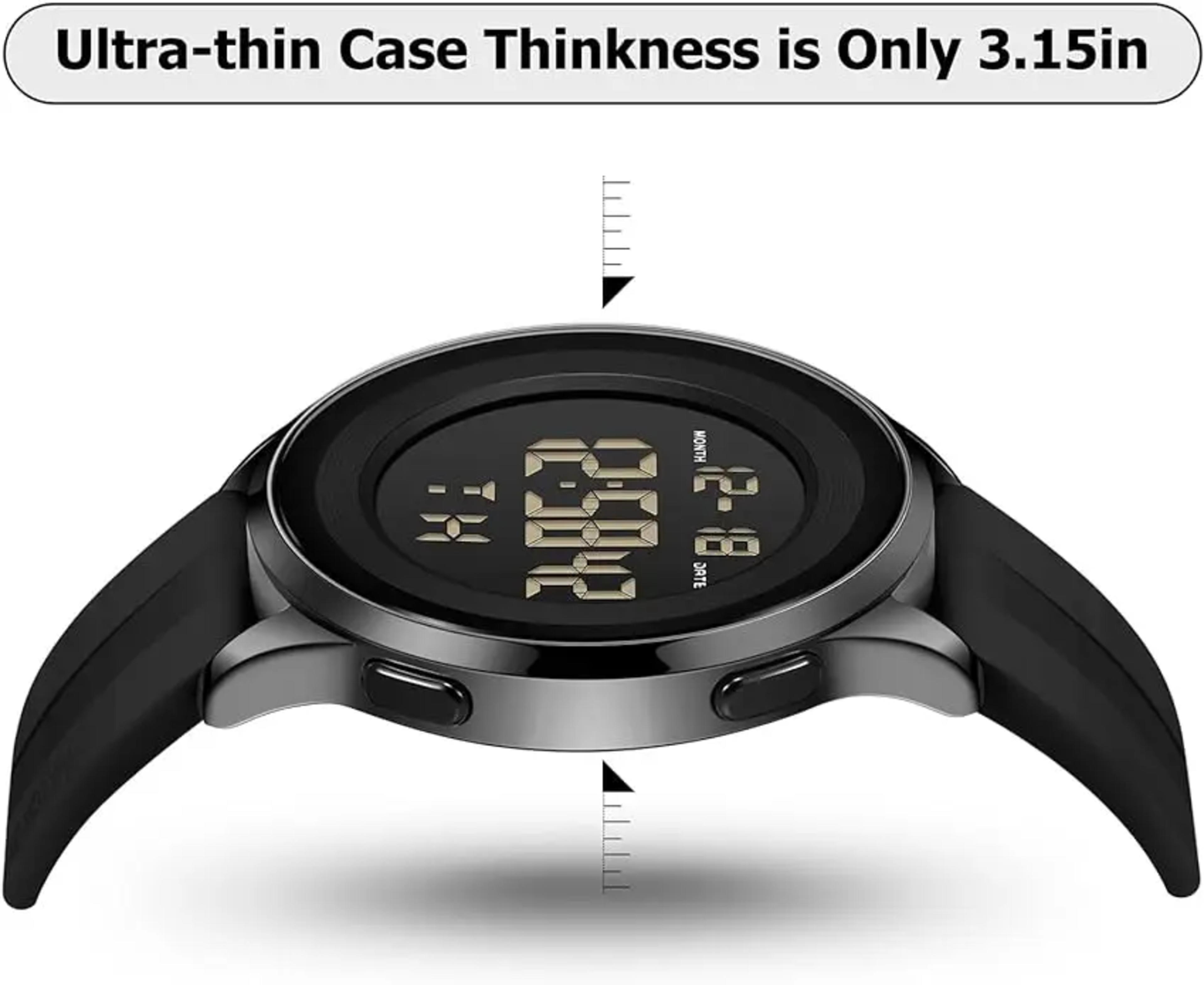 Mens Digital Waterproof Military Watch for Men Black Dive Tactical Sports Minimalist Ultra-Thin Wrist Watch view 3