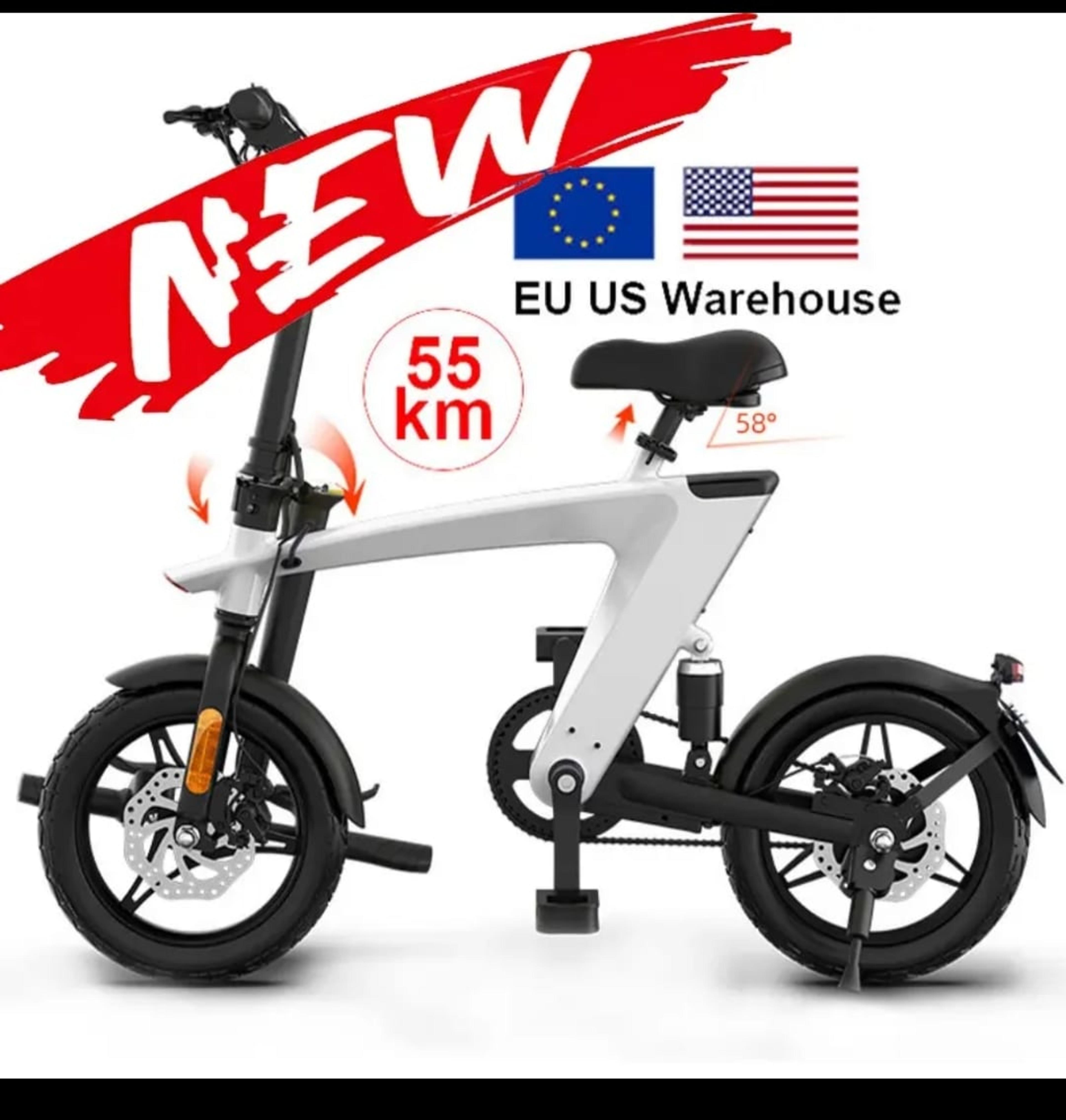 Mini 250W Foldable Electric Bicycle 14 inch Aluminium Alloy Frame 36V Lithium Battery 3 speed Disc.